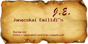 Janecskai Emilián névjegykártya